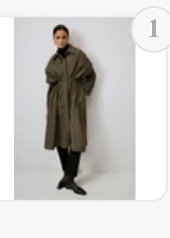 Kadın Haki Uzun Keten Salaş Trençkot - Görsel 5