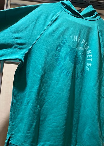 Turkuaz Kapüşonlu Kadın Sweatshirt - Görsel 6