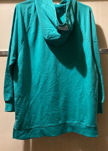 Turkuaz Kapüşonlu Kadın Sweatshirt - Görsel 2