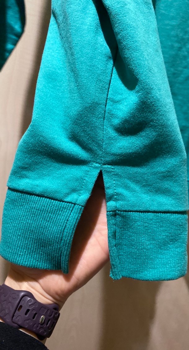 Turkuaz Kapüşonlu Kadın Sweatshirt - Görsel 4