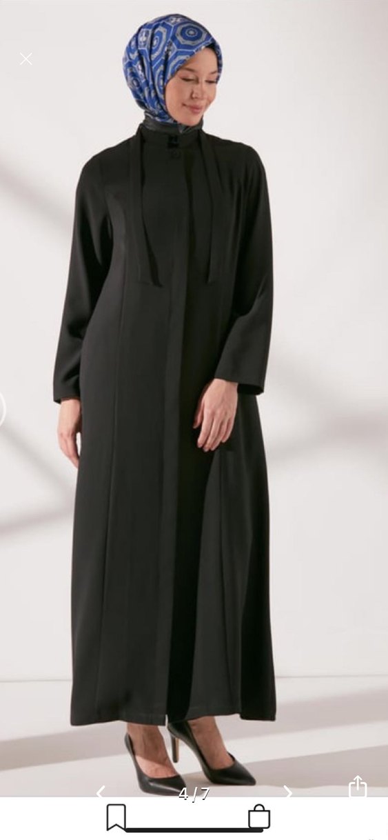Kadın Siyah Uzun ferace - Görsel 4