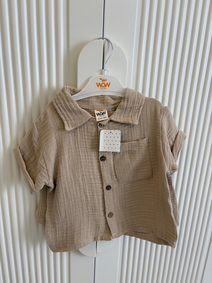 Camel Renkli Baskılı Bebek Önlüğü - Görsel 2