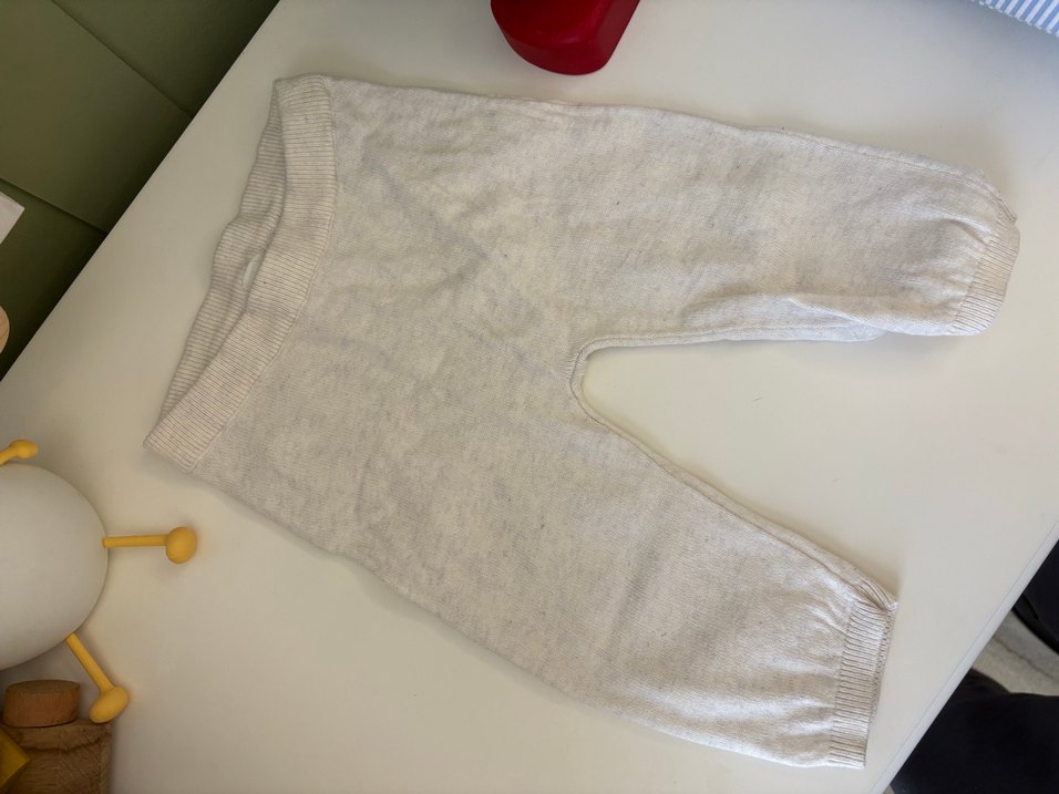 Bej Organik Pamuklu H&M erkek bebek triko tayt - Görsel 2