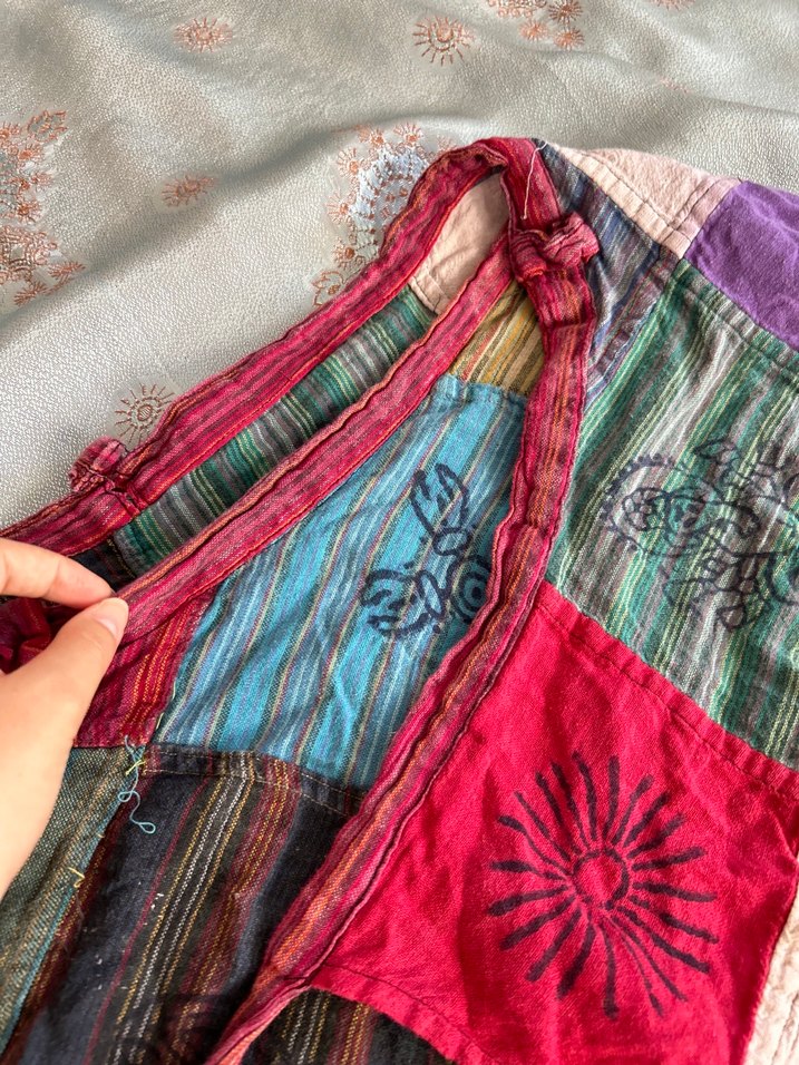 Kadın Çok Renkli bağlamalı Bohem etek - Görsel 3