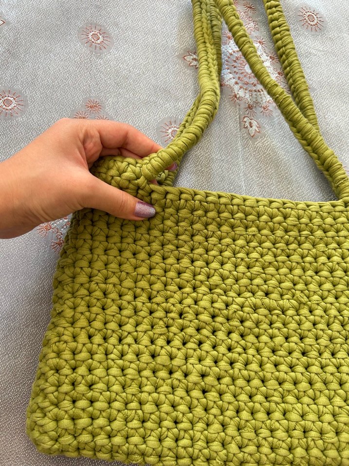 Yeşil Örgü Kadın Çanta - Görsel 2