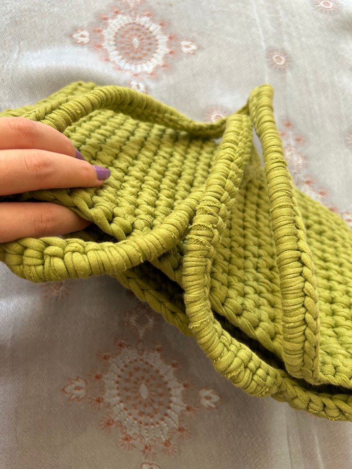 Yeşil Örgü Kadın Çanta - Görsel 3