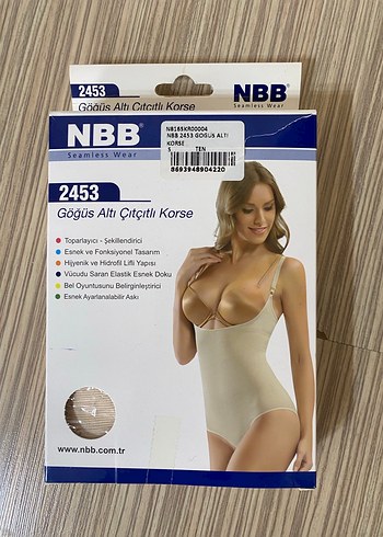 NBB Bej Göğüs Altı Çıtçıtlı Korse