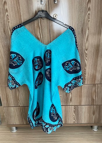 Bohem V Yakalı Turkuaz Pareo - Görsel 2