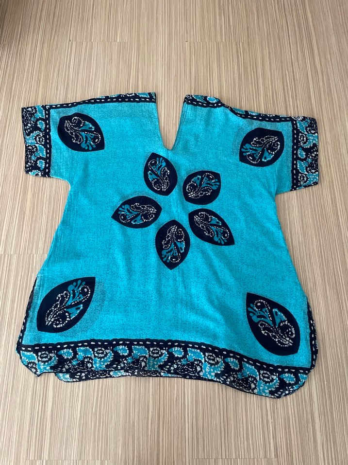 Bohem V Yakalı Turkuaz Pareo - Görsel 3