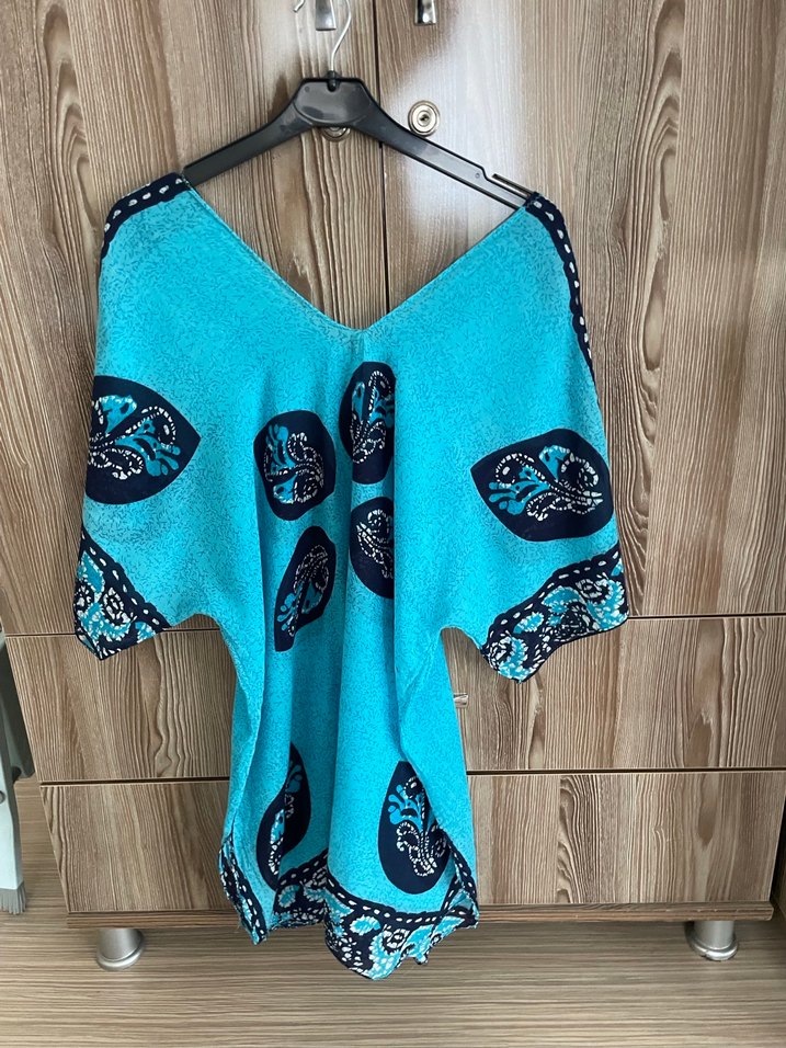 Bohem V Yakalı Turkuaz Pareo - Görsel 2