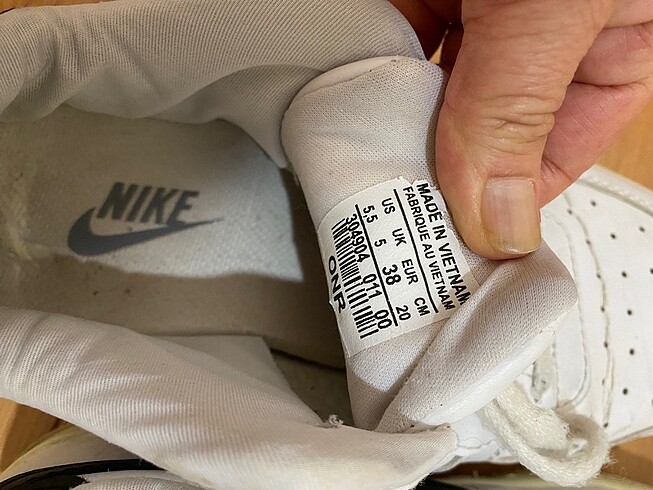 38 Beden beyaz Renk Nike ayakkabı