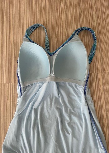 TRİUMPH Turkuaz Drapeli Bağlama Desenli Mayo - Görsel 9