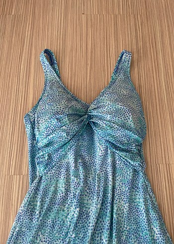 TRİUMPH Turkuaz Drapeli Bağlama Desenli Mayo - Görsel 2