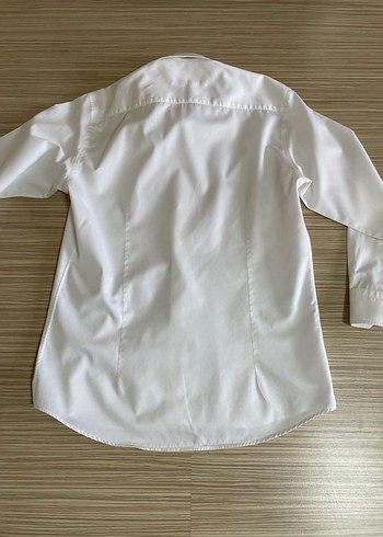 Beyaz Uzun Kollu Düğmeli Erkek Gömlek - Görsel 5