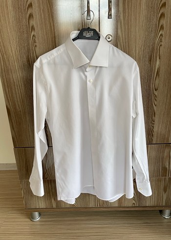 Beyaz Uzun Kollu Düğmeli Erkek Gömlek - Görsel 2