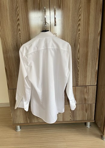 Beyaz Uzun Kollu Düğmeli Erkek Gömlek - Görsel 3