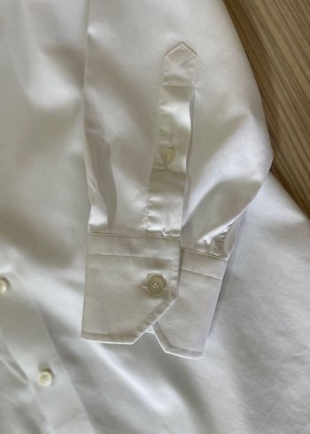 Beyaz Uzun Kollu Düğmeli Erkek Gömlek - Görsel 8