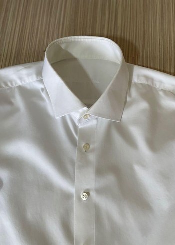 Beyaz Uzun Kollu Düğmeli Erkek Gömlek - Görsel 6