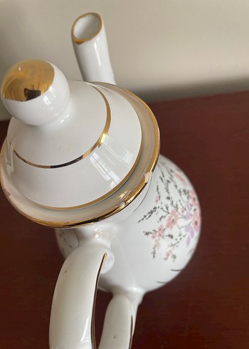 Pastel Renkli Beyaz Seramik Demlik - Görsel 8