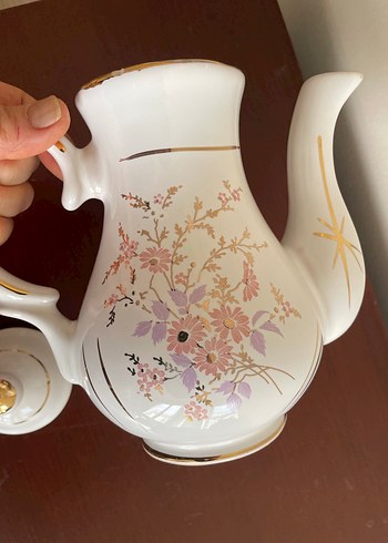 Pastel Renkli Beyaz Seramik Demlik - Görsel 4