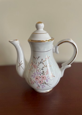 Pastel Renkli Beyaz Seramik Demlik - Görsel 2