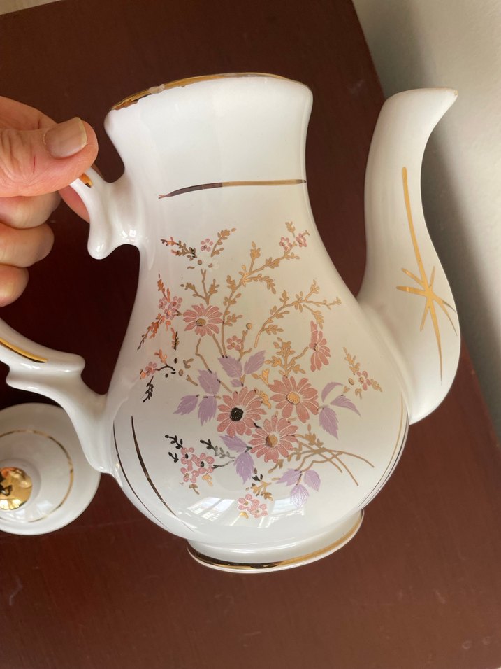 Pastel Renkli Beyaz Seramik Demlik - Görsel 4