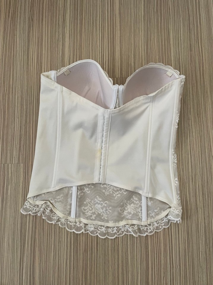 Magıc Form İşlemeli Beyaz Mini Büstiyer - Görsel 4