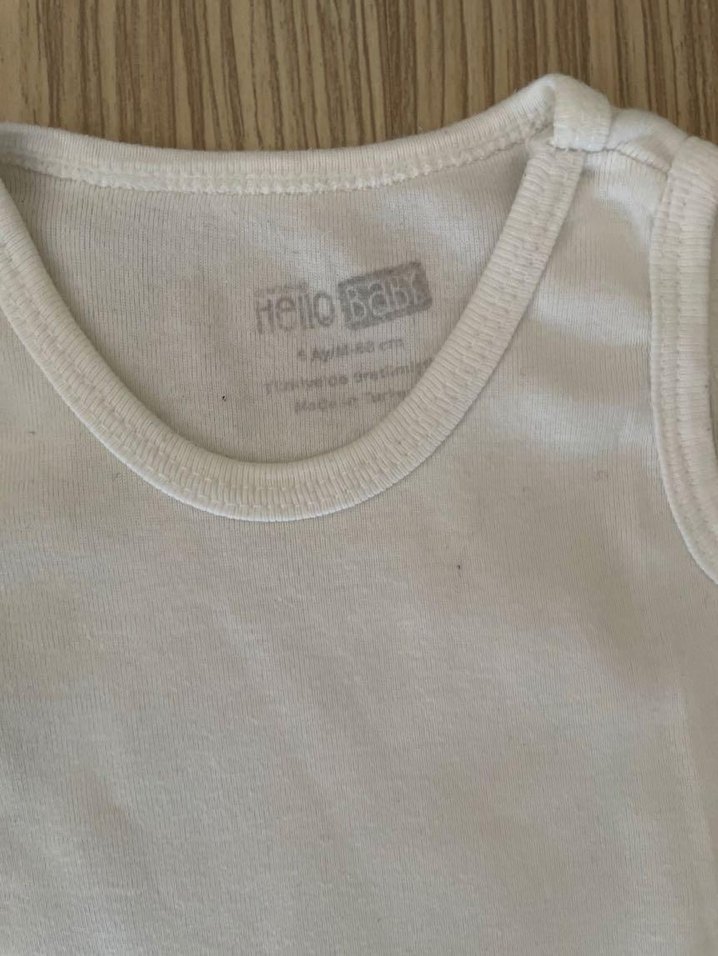 Beyaz Erkek Bebek Kolsuz Body - Görsel 2