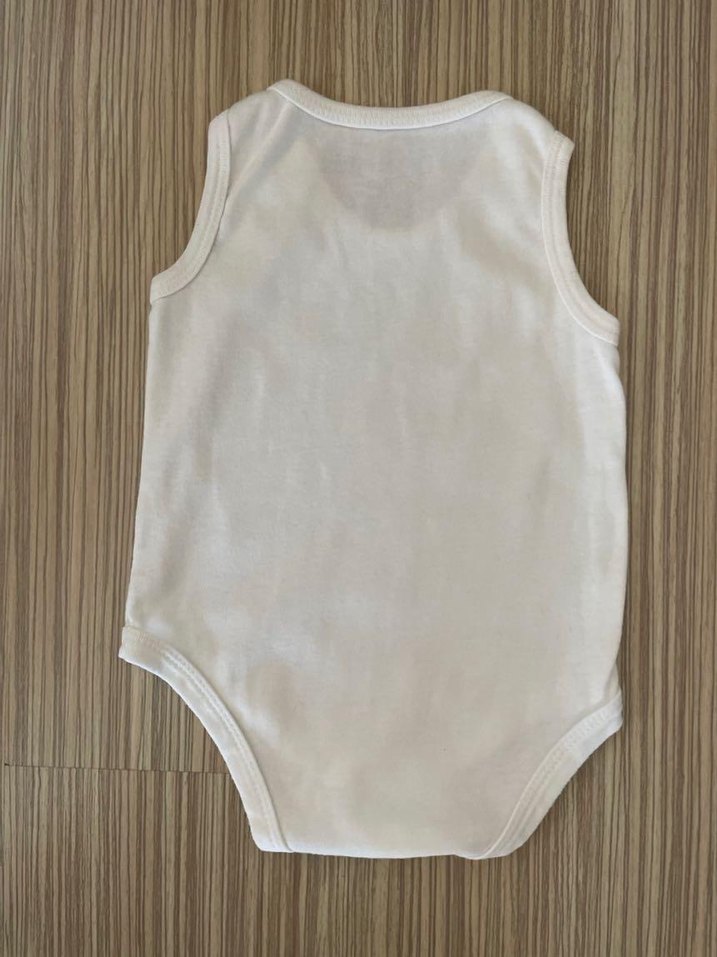 Beyaz Erkek Bebek Kolsuz Body - Görsel 3