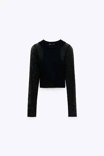 Zara Tüllü Fitilli Kontrast Top y2k