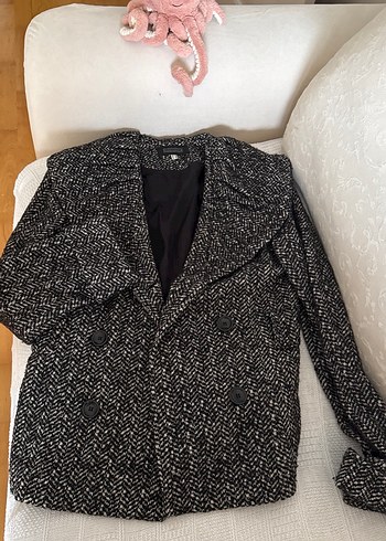 Pierre Cardin Sikligin Simgesi Siyah Beyaz Cizgili Kisa Ceket