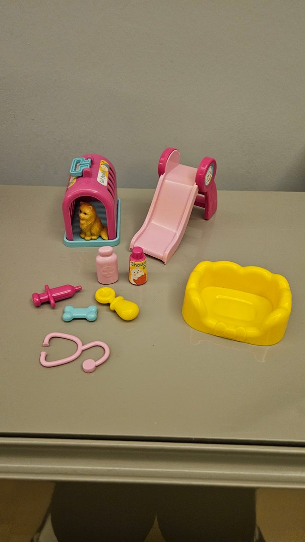 Pembe Pastel Evcil Hayvan Oyuncak Seti - Görsel 4