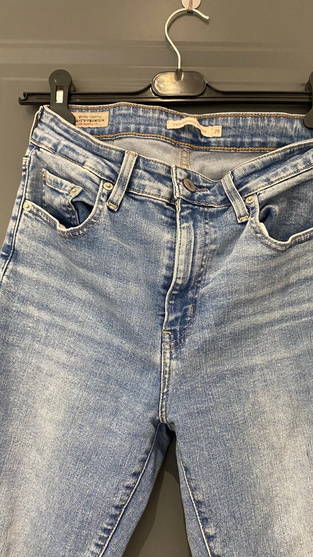 Açık Mavi Yüksek Bel Denim Jean 164 boy için  uygundur — görsel 2/8