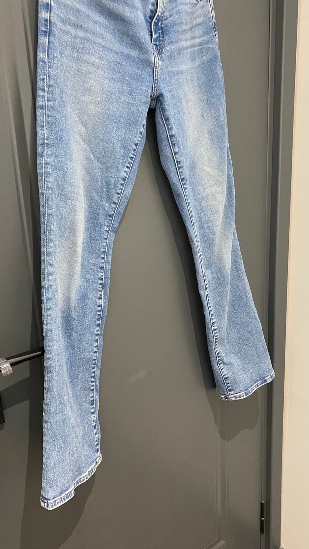 Açık Mavi Yüksek Bel Denim Jean 164 boy için  uygundur — görsel 3/8