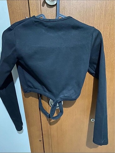 xs Beden siyah Renk Çapraz Bağcıklı Bluz