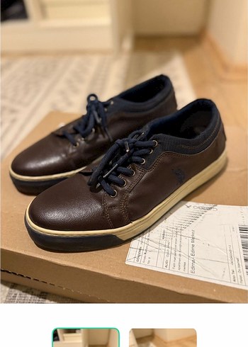 U.S Polo Assn. Kahverengi Deri Sneaker