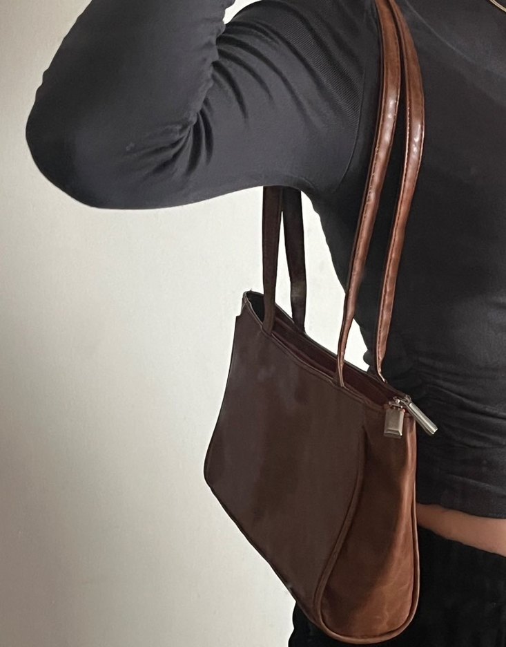 Kahverengi vintage çanta - Görsel 2