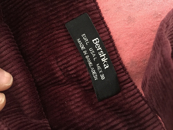 Bershka Kadife Bordo Tulum 