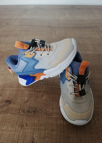 25 Beden mavi Renk Gri Bağcıksız Erkek Çocuk Spor Ayakkabı