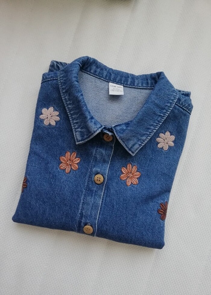 Kız Çocuk Jean Gömlek - Görsel 4