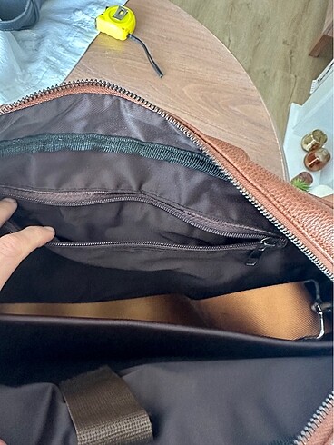 Beden kahverengi Renk Deri ABESS marka laptop çantası