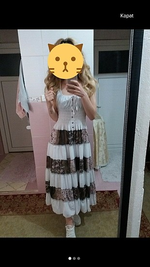 42 Beden içi astarlı günlük elbise