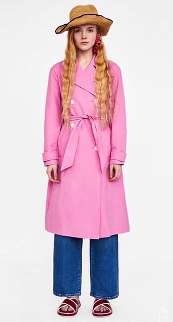 Pembe Zara trençkot