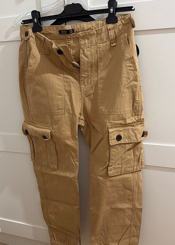 Bershka Bej Kargo Pantolon Rahat Ve Sik
