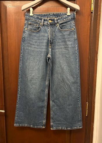 H&M Yuksek Bel Acik Mavi Denim Jean