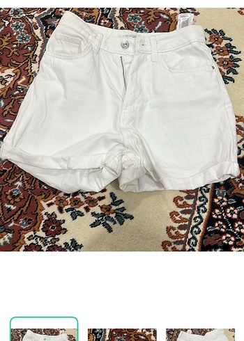 Defacto Beyaz Yuksek Bel Denim Sort