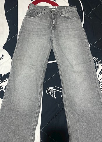 Pull and Bear Pull Bear Acik Gri Yikamali Denim Jean