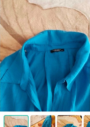 Fred Perry Canli Turkuaz Gomlek