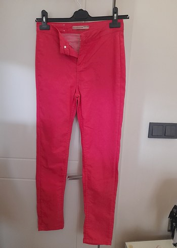 Zara Canli Fusya Slim Fit Pantolon