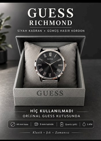 Guess Richmond Guw1263g1 Veya W1263g1 Guw1263g4 Erkek Saati